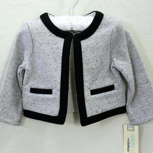 Genuine Kids by OshKosh Long Sleeve Black Trim Sparkle Jacket Size 12M